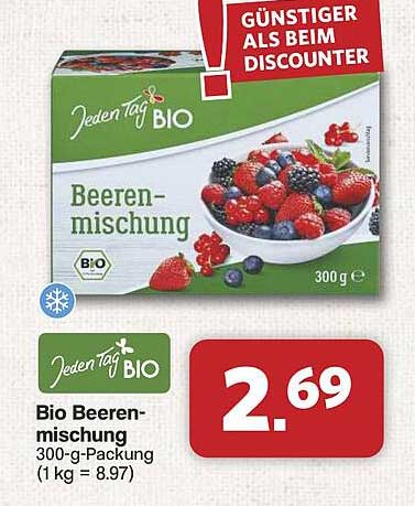 Bio Beerenmischung 300-g-Packung (1 kg = 8.97)