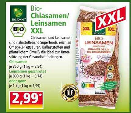 Bio-Chiasamen/Leinsamen XXL