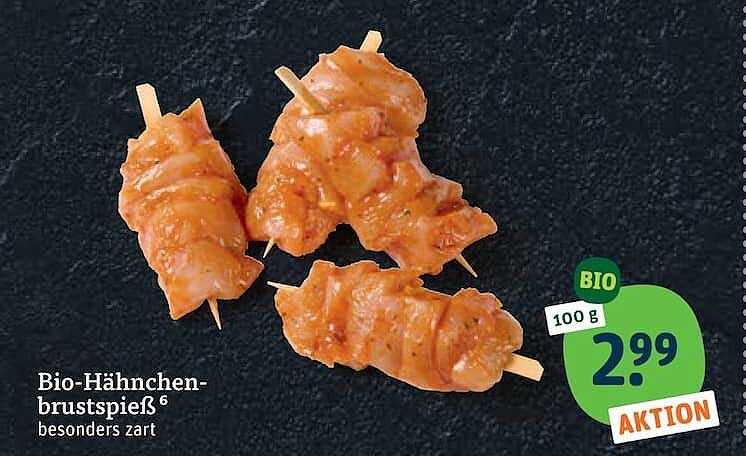 Bio-Hähnchen-brustspieß besonders zart