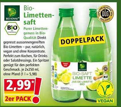 Bio-Limettensaft DOPPELPACK