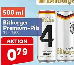 Bitburger Premium-Pils 1 l = 1,58
