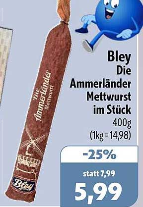 Bley Die Ammerländer Mettwurst im Stück 400g