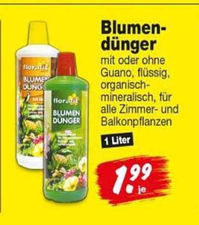 Blumendünger mit oder ohne Guano, flüssig, organisch-mineralisch, für alle Zimmer- und Balkonpflanzen