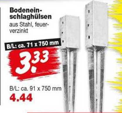 Bodeneinschlaghülsen aus Stahl, feuerverzinkt