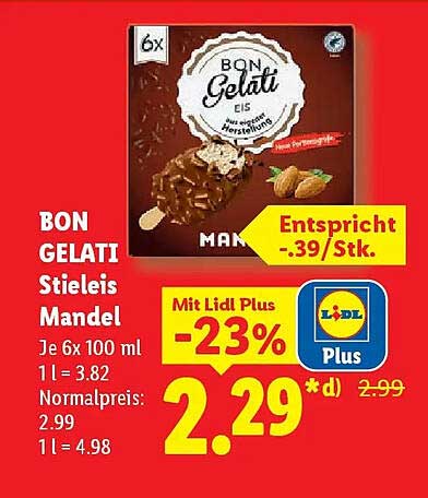 BON GELATI Stieleis Mandel