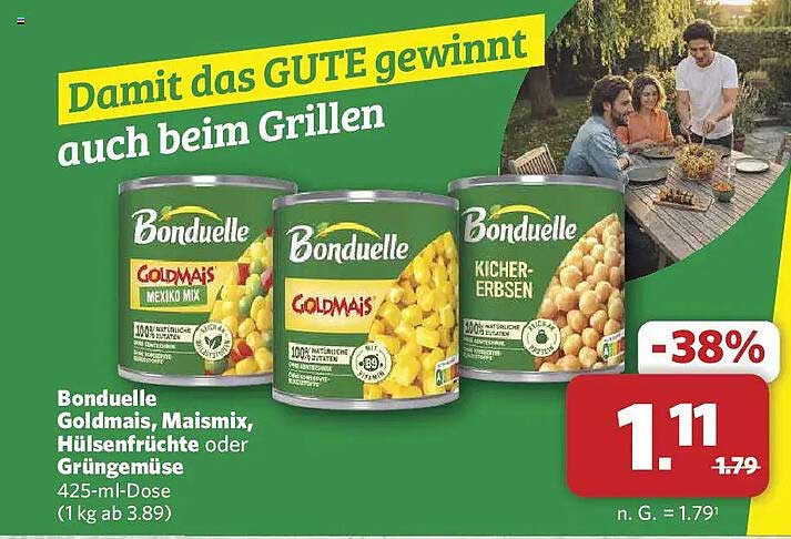 Bonduelle Goldmais, Maismix, Hülsenfrüchte oder Gemüse