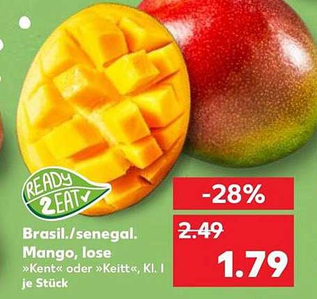 Brasil./senegal. Mango, lose »Kent« oder »Keitt«, Kl. I je Stück