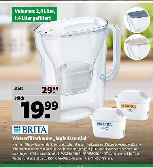 Brita Wasserfilterkanne „Style Essential“