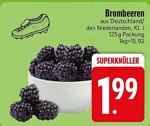 Brombeeren aus Deutschland/den Niederlanden, Kl. I, 125g Packung 1kg=15.92