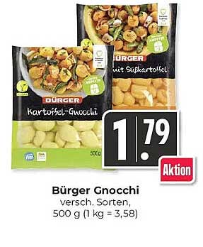 Bürger Gnocchi versch. Sorten 500 g (1 kg = 3,58)