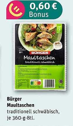 Bürger Maultaschen traditionell schwäbisch, je 360-g-Btl.