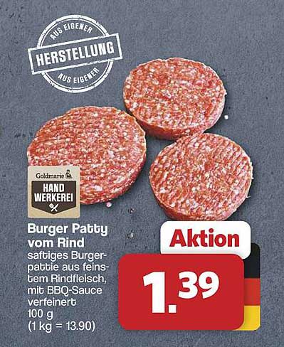 Burger Patty vom Rind