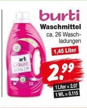 burti Waschmittel ca. 26 Waschgänge 1,45 Liter