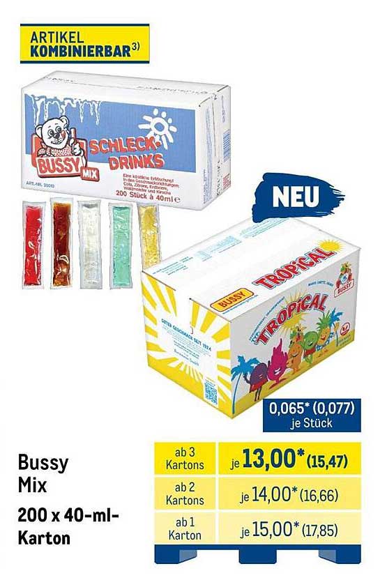 Bussy Mix 200 x 40-ml-Karton