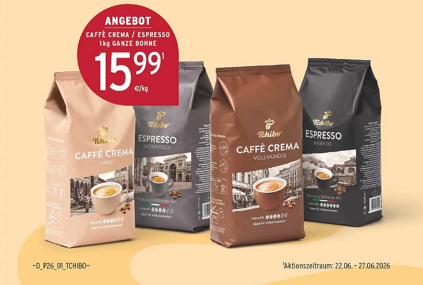 Caffè Crema / Espresso 1kg ganze Bohne