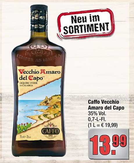 Caffo Vecchio Amaro del Capo 35% Vol. 0,7-L-Fl.