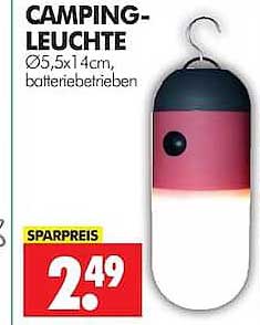 CAMPING-LEUCHTE Ø5,5x14cm, batteriebetrieben