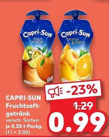 CAPRI-SUN Fruchtsaftgetränk versch. Sorten je 0,33-l-Packg. (1 l = 3.00)