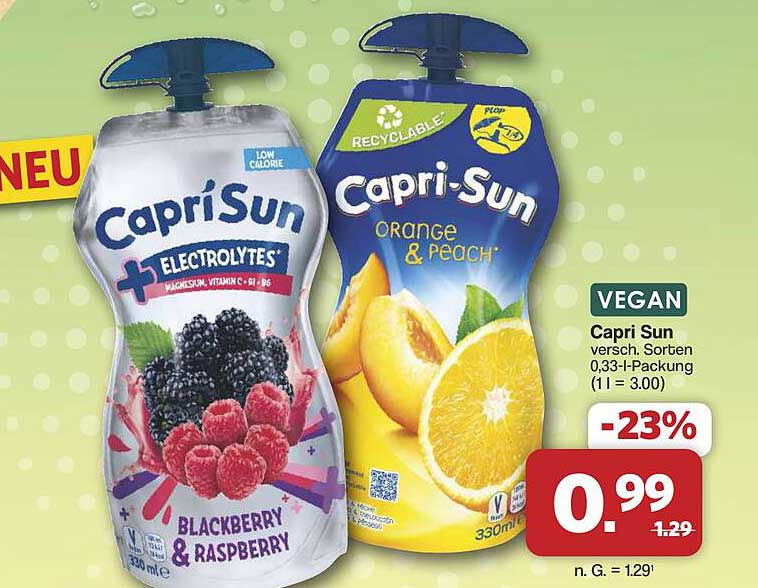 Capri Sun versch. Sorten 0,33-l-Packung (1 l = 3.00)