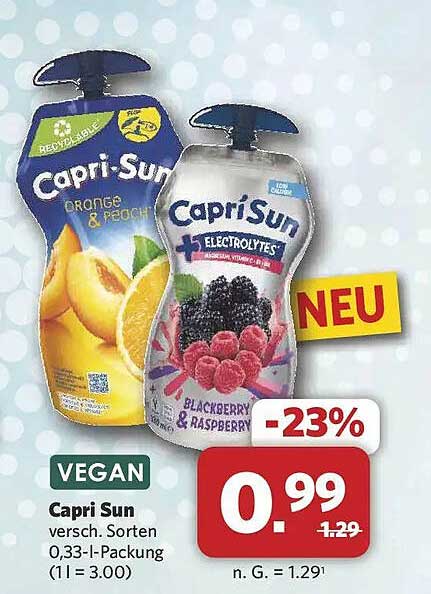 Capri Sun versch. Sorten 0,33-l-Packung (1l = 3,00)