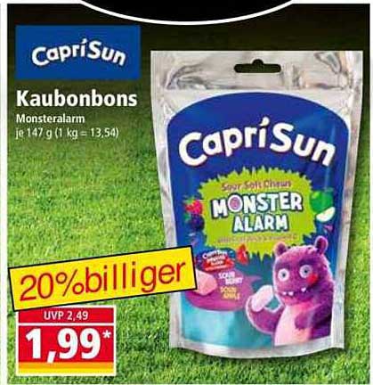 CapriSun Kaubonbons Monsteralarm Je 147 g (1 kg = 13,54)
