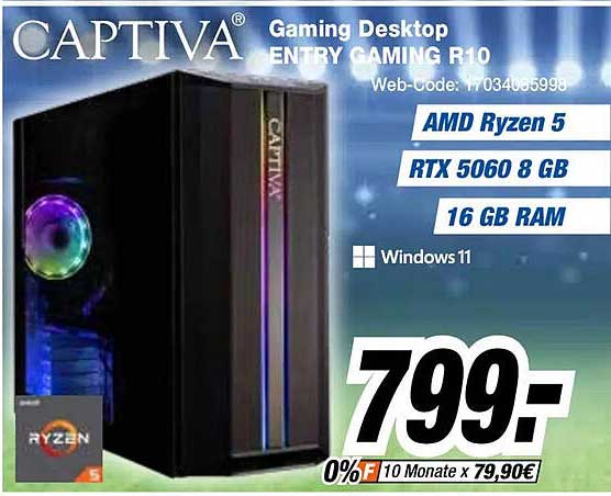 CAPTIVA Gaming Desktop ENTRY GAMING R10