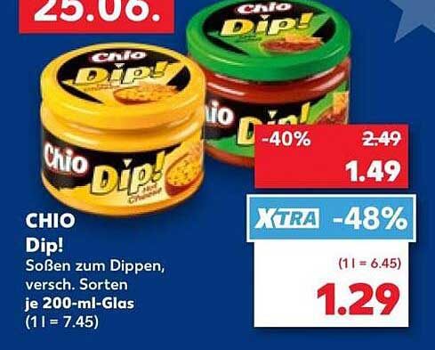CHIO Dip! Soßen zum Dippen, versch. Sorten je 200-ml-Glas (1 l = 7.45)