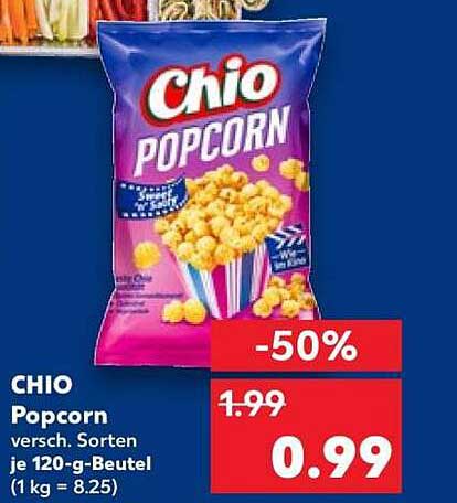 CHIO Popcorn versch. Sorten je 120-g-Beutel (1 kg = 8.25)