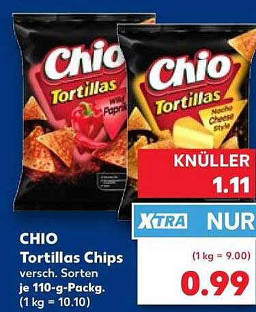 CHIO Tortillas Chips versch. Sorten je 110-g-Packg. (1 kg = 10.10)