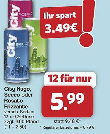 City Hugo, Secco oder Rosafizzante