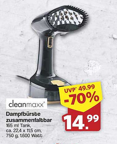 cleanmaxx Dampfbürste zusammenfaltbar