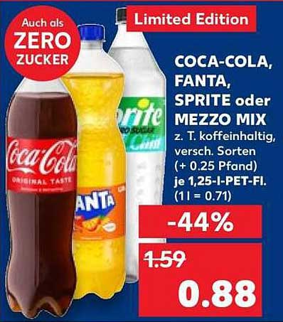 COCA-COLA, FANTA, SPRITE oder MEZZO MIX