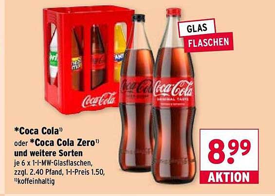 *Coca Cola* oder *Coca Cola Zero* und weitere Sorten