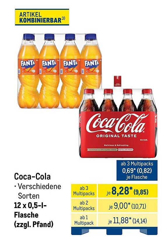 Coca-Cola Verschiedene Sorten 12 x 0,5-l-Flasche (zzgl. Pfand)