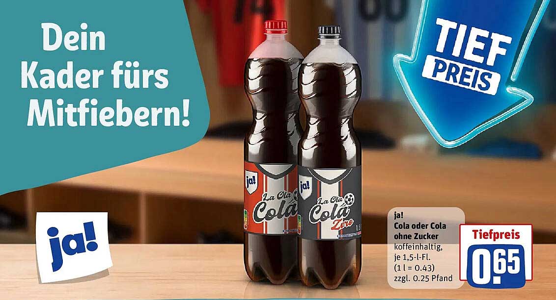 Cola oder Cola ohne Zucker koffeinhaltig, je 1,5-l-Fl.