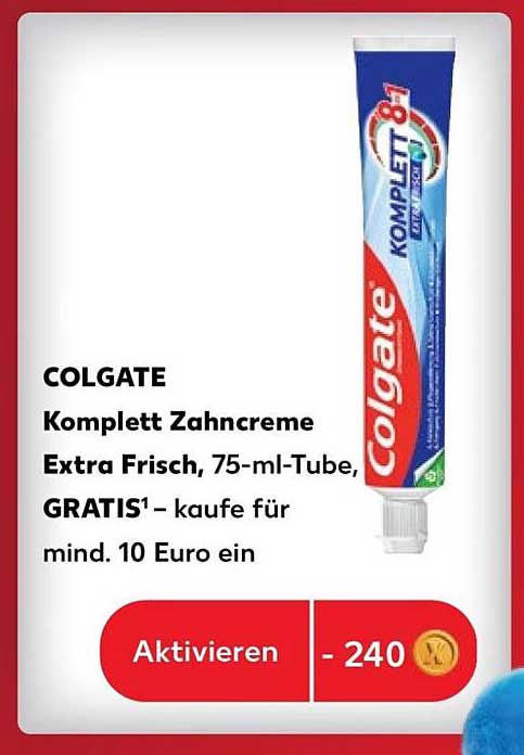 COLGATE Komplett Zahncreme Extra Frisch, 75-ml-Tube, GRATIS¹ – kaufe für mind. 10 Euro ein