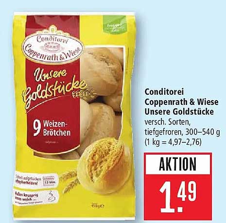 Conditorei Coppenrath & Wiese Unsere Goldstücke versch. Sorten, tiefgefroren, 300–540 g (1 kg = 4,97–2,76)