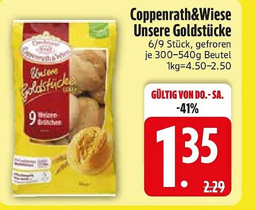Coppenrath&Wiese Unsere Goldstücke 6/9 Stück, gefroren je 300–540g Beutel 1kg=4.50–2.50