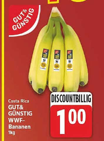 Costa Rica GUT&GÜNSTIG WWF-Bananen 1kg