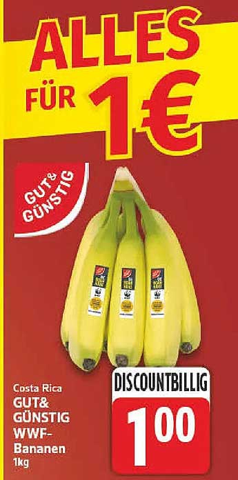 Costa Rica GUT&GÜNSTIG WWF-Bananen 1kg
