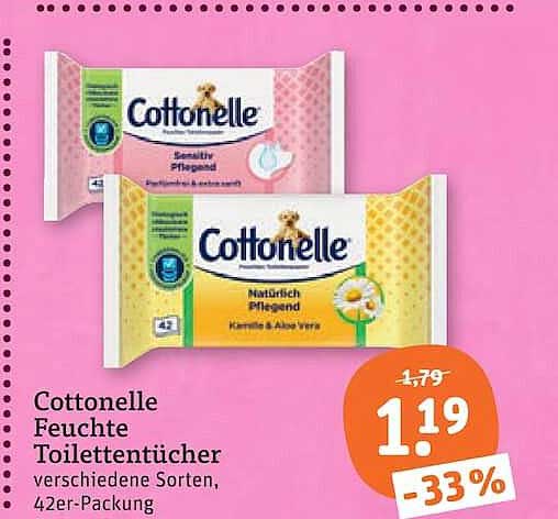 Cottonelle Feuchte Toilettentücher verschiedene Sorten, 42er-Packung