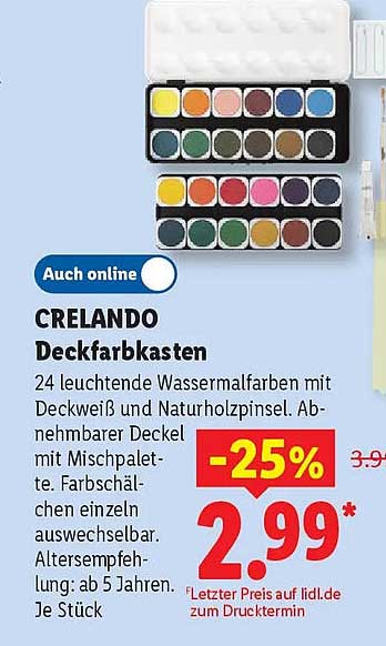 CRELANDO Deckfarbkasten