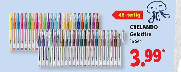 CRELANDO Gelstifte Je Set 48-teilig