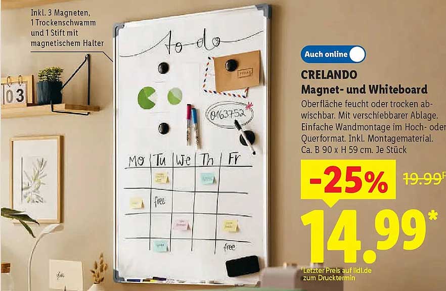 CRELANDO Magnet- und Whiteboard