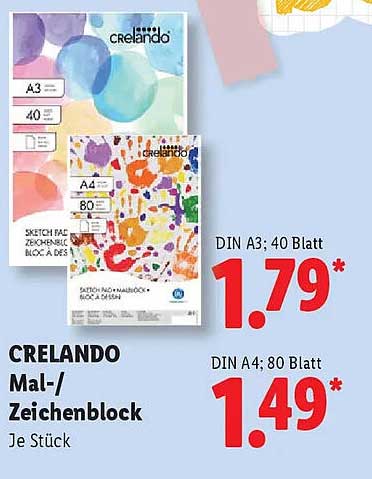 CRELANDO Mal-/Zeichenblock