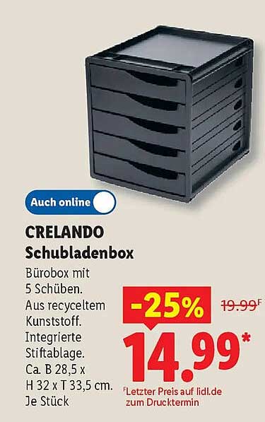 CRELANDO Schubladenbox
