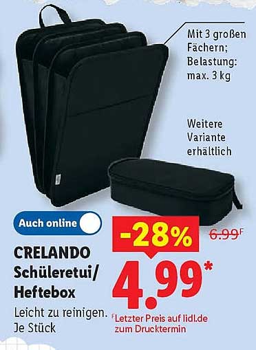 CRELANDO Schüleretui/Heftbox