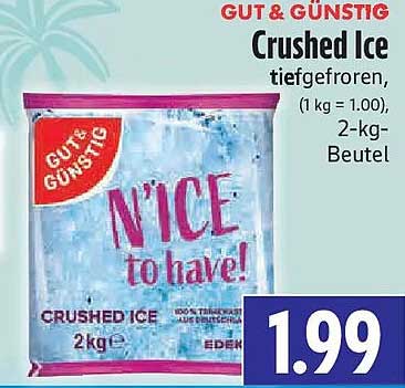 Crushed Ice tiefgefroren, 2-kg-Beutel