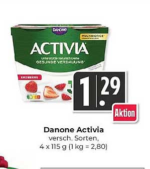 Danone Activia
versch. Sorten, 4 x 115 g (1 kg = 2,80)