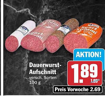 Dauerwurst-Aufschnitt versch. Sorten 100 g